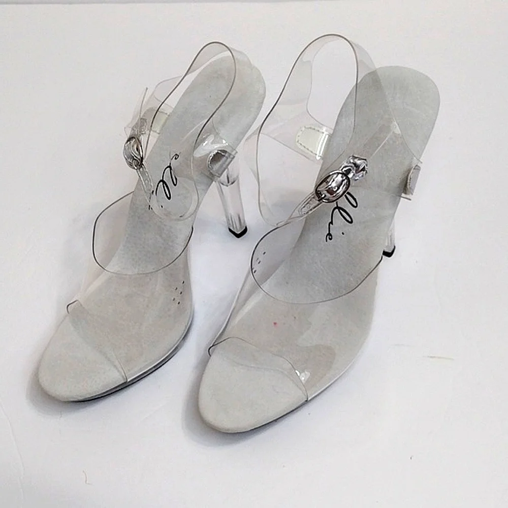 Ellie Shoes Clear Platform Sandals US 9 Open Toe 5.5